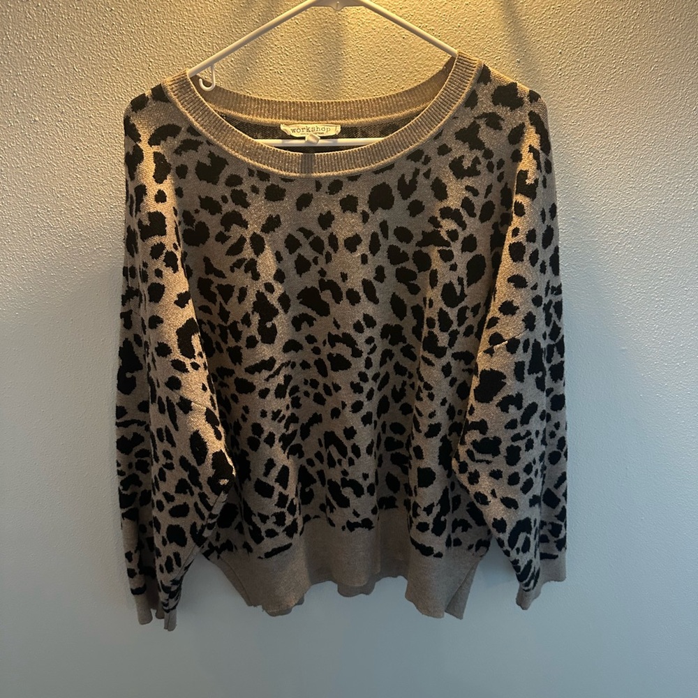 Workshop Animal Print Sweater - Black and Brown